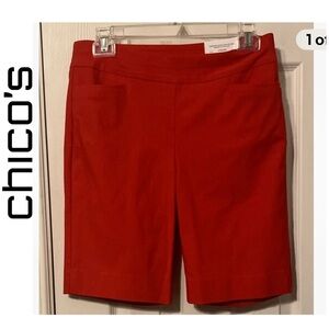 Chico's So Slimming Brigitte Red Bermuda Shorts, Size 00, 10” Inseam🆕
